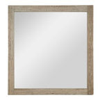 Roma - Modern Faux Travertine + Gold Mirror