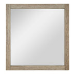 Roma - Modern Faux Travertine + Gold Mirror