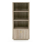 Roma - Modern Faux Travertine + Gold Bookcase