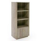 Roma - Modern Faux Travertine + Gold Bookcase