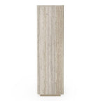 Roma - Modern Faux Travertine + Gold Bookcase