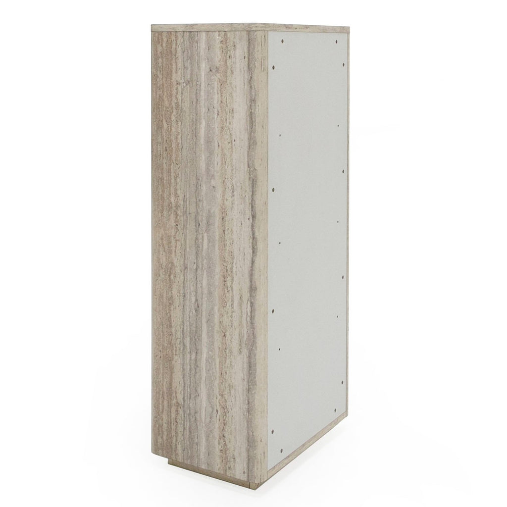 Roma - Modern Faux Travertine + Gold Bookcase