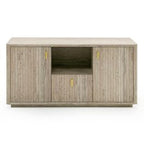 Roma - Modern Faux Travertine + Gold File Cabinet