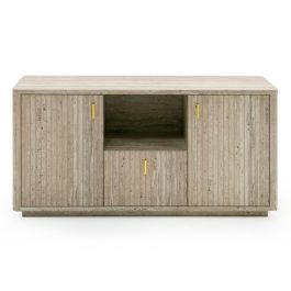 Roma - Modern Faux Travertine + Gold File Cabinet