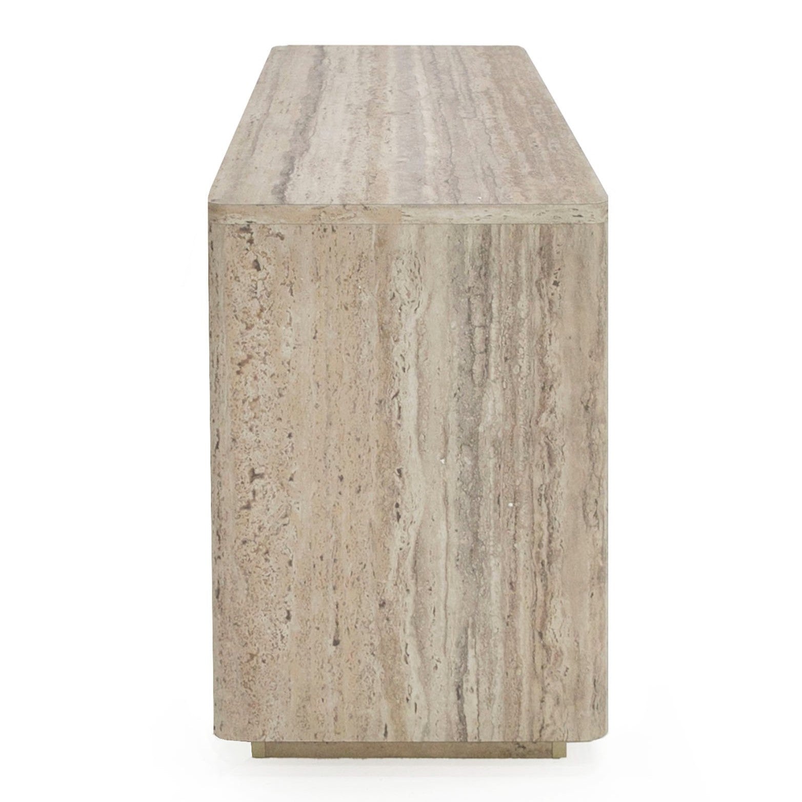 Roma - Modern Faux Travertine + Gold File Cabinet