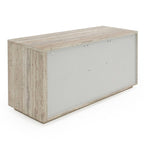 Roma - Modern Faux Travertine + Gold File Cabinet
