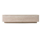 Roma - Modern Faux Travertine Rectangular Coffee Table