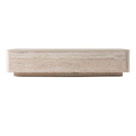 Roma - Modern Faux Travertine Rectangular Coffee Table