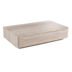 Roma - Modern Faux Travertine Rectangular Coffee Table