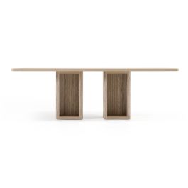 Roma - Modern Travertine Rectangular Dining Table