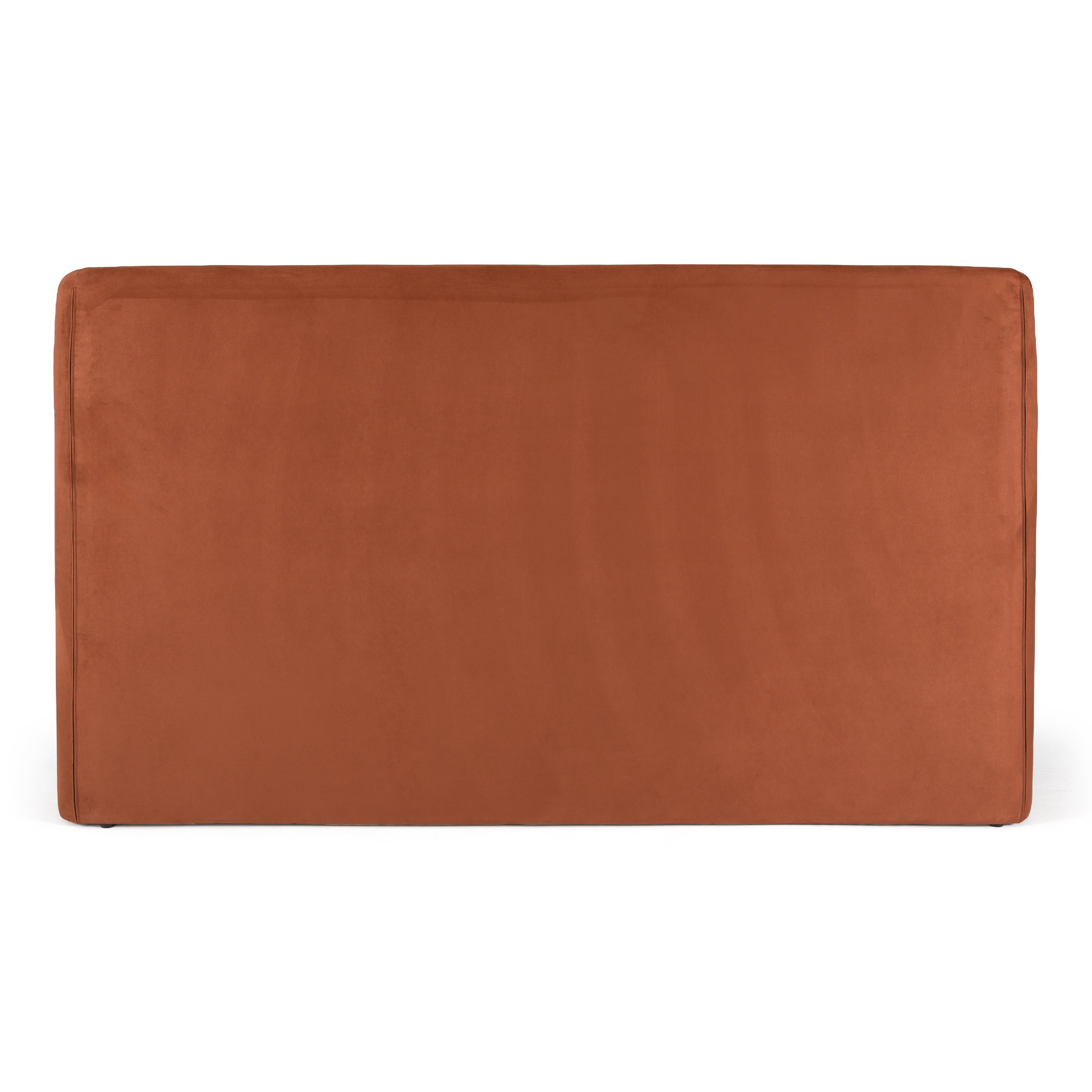 Roma - Modern Burnt Orange Microfiber Upholstered Bed - Modern Burnt Orange Microfiber Upholstered Bed