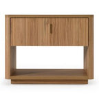 Roma - Modern Oak + Gold Nightstand