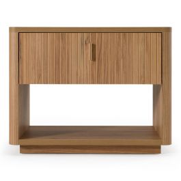 Roma - Modern Oak + Gold Nightstand