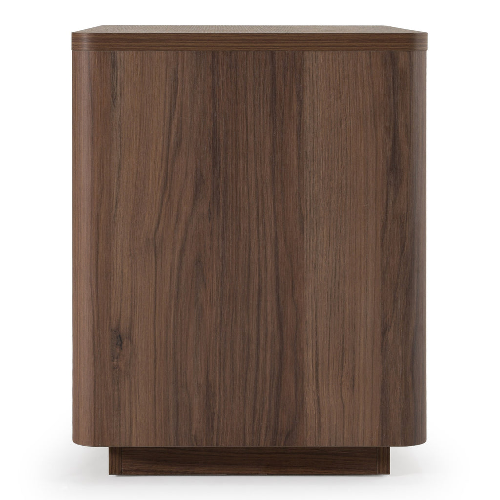 Roma - Modern Walnut + Gold Nightstand
