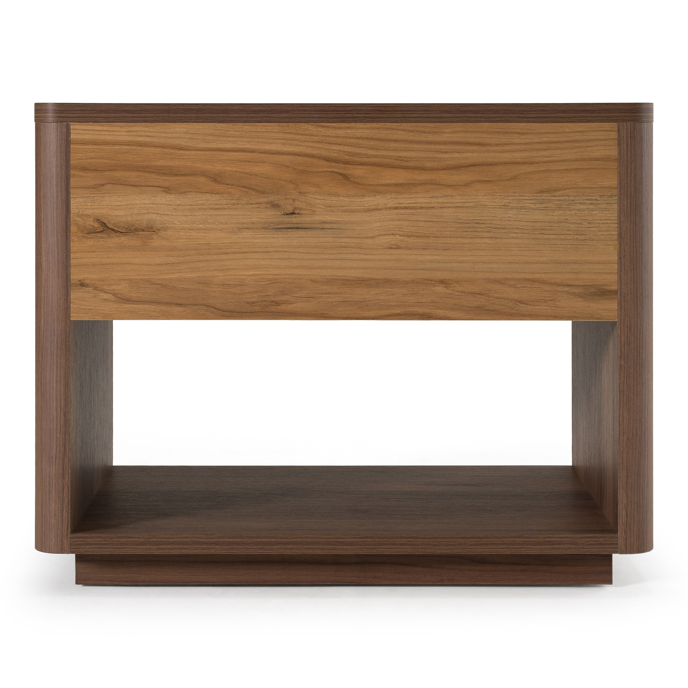 Roma - Modern Walnut + Gold Nightstand