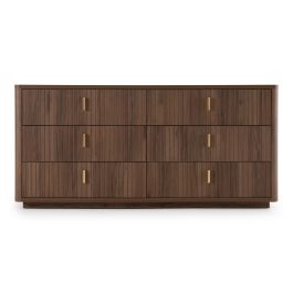 Roma - Modern Walnut + Gold Dresser