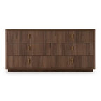 Roma - Modern Walnut + Gold Dresser