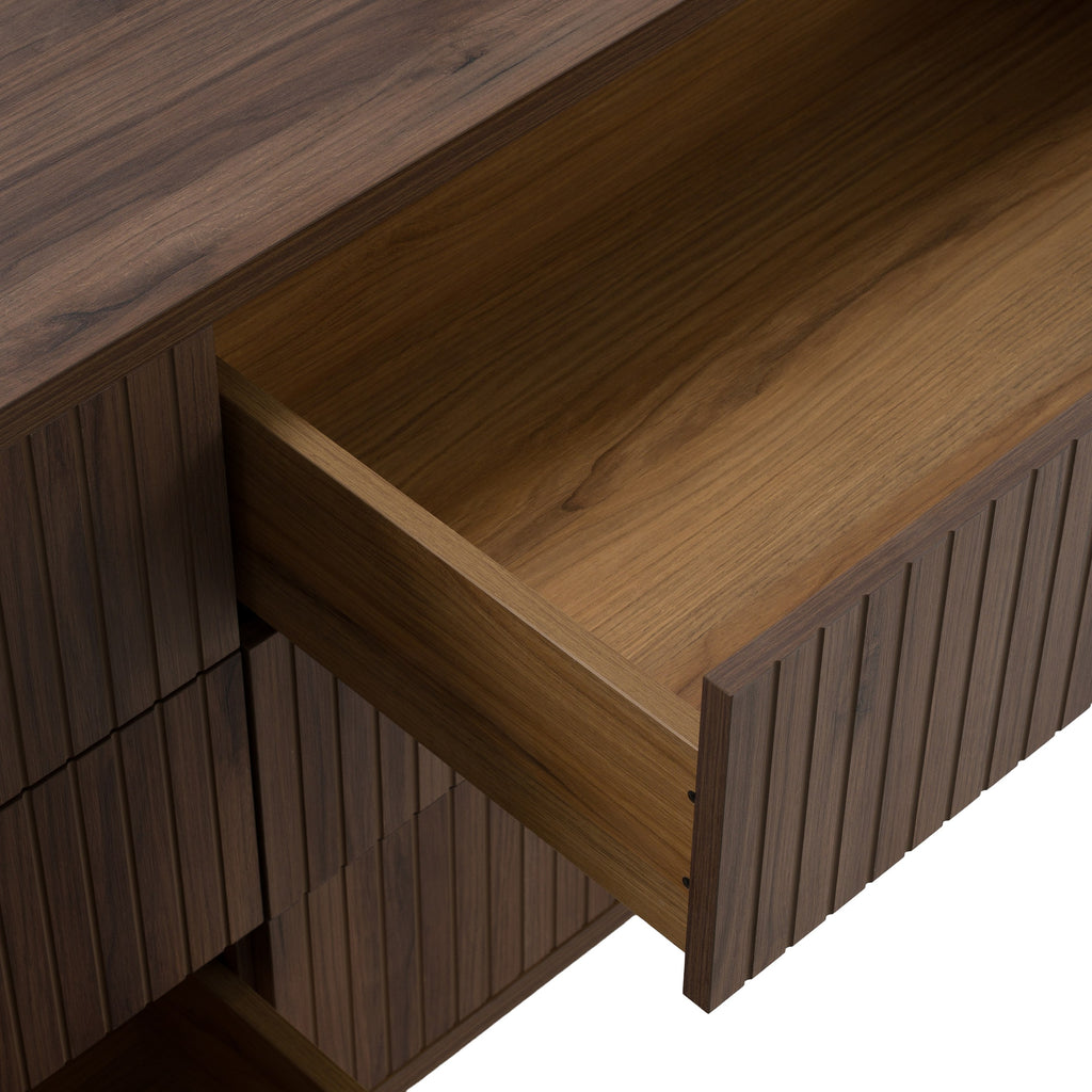 Roma - Modern Walnut + Gold Dresser