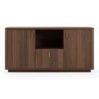 Roma - Modern Walnut + Gold File Cabinet