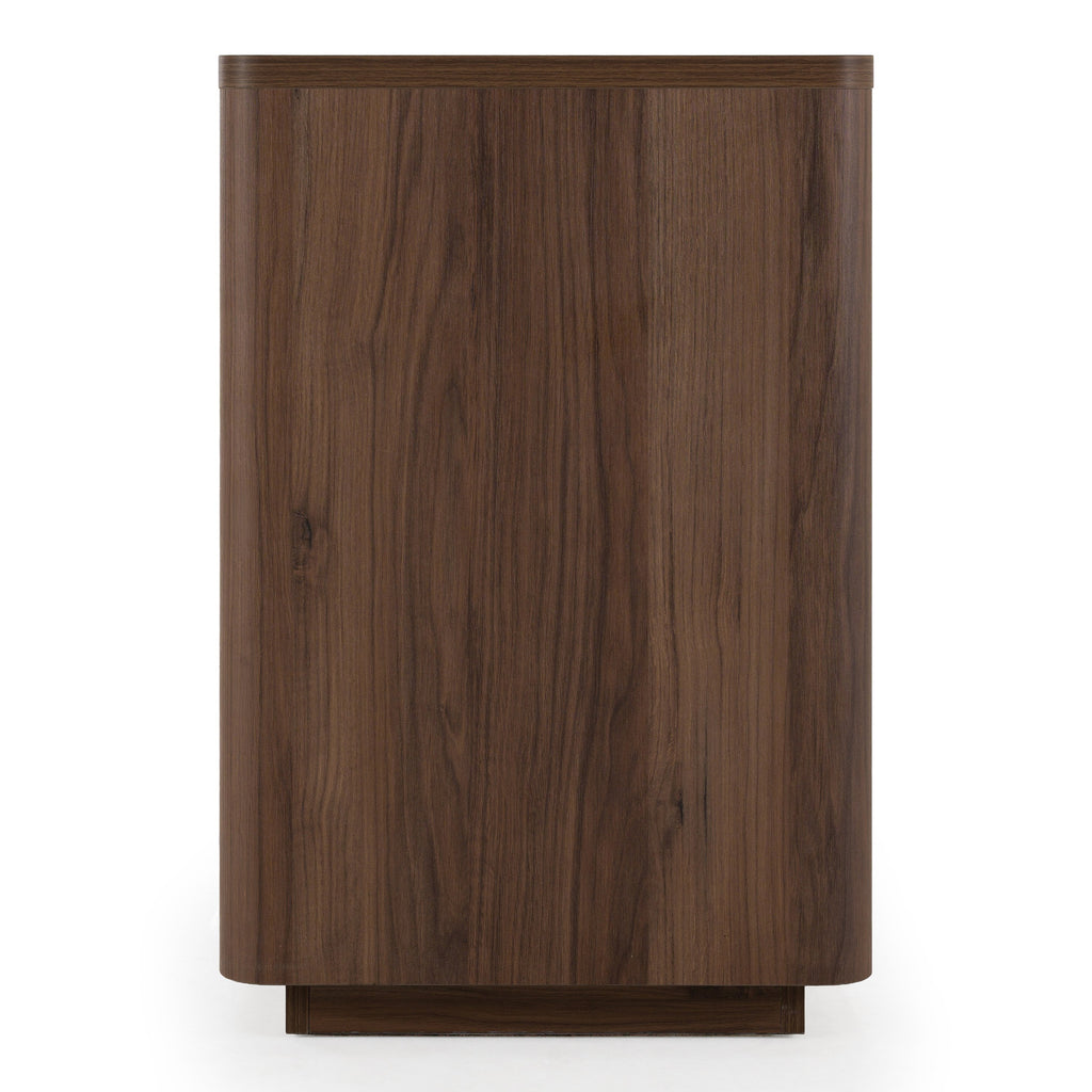 Roma - Modern Walnut + Gold File Cabinet