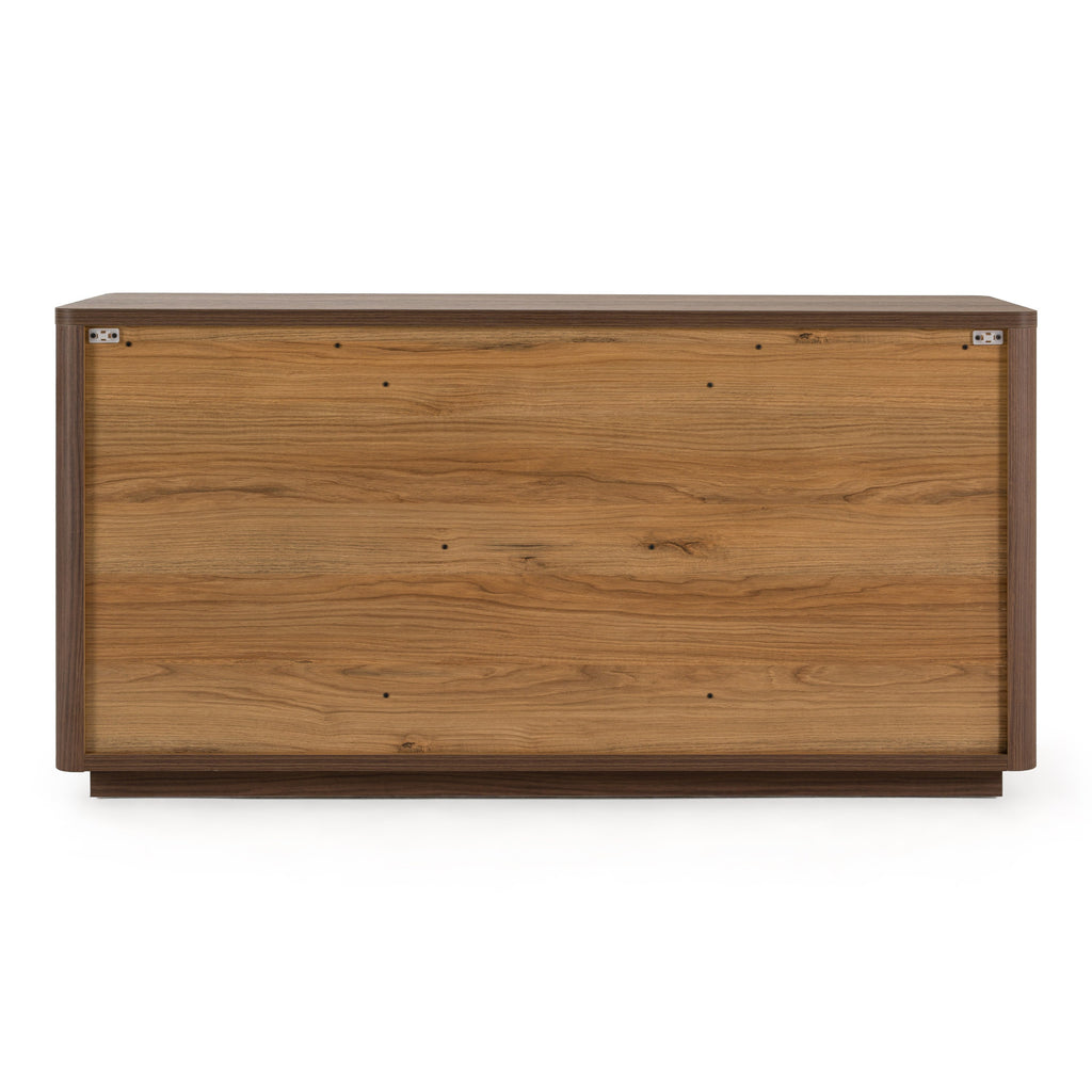 Roma - Modern Walnut + Gold File Cabinet