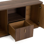 Roma - Modern Walnut + Gold File Cabinet