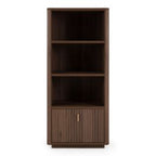 Roma - Modern Walnut + Gold Bookcase