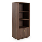 Roma - Modern Walnut + Gold Bookcase