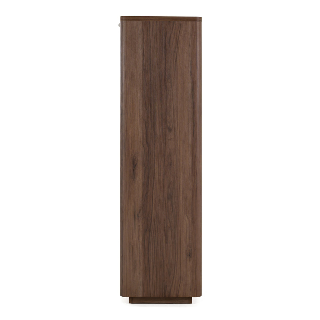 Roma - Modern Walnut + Gold Bookcase