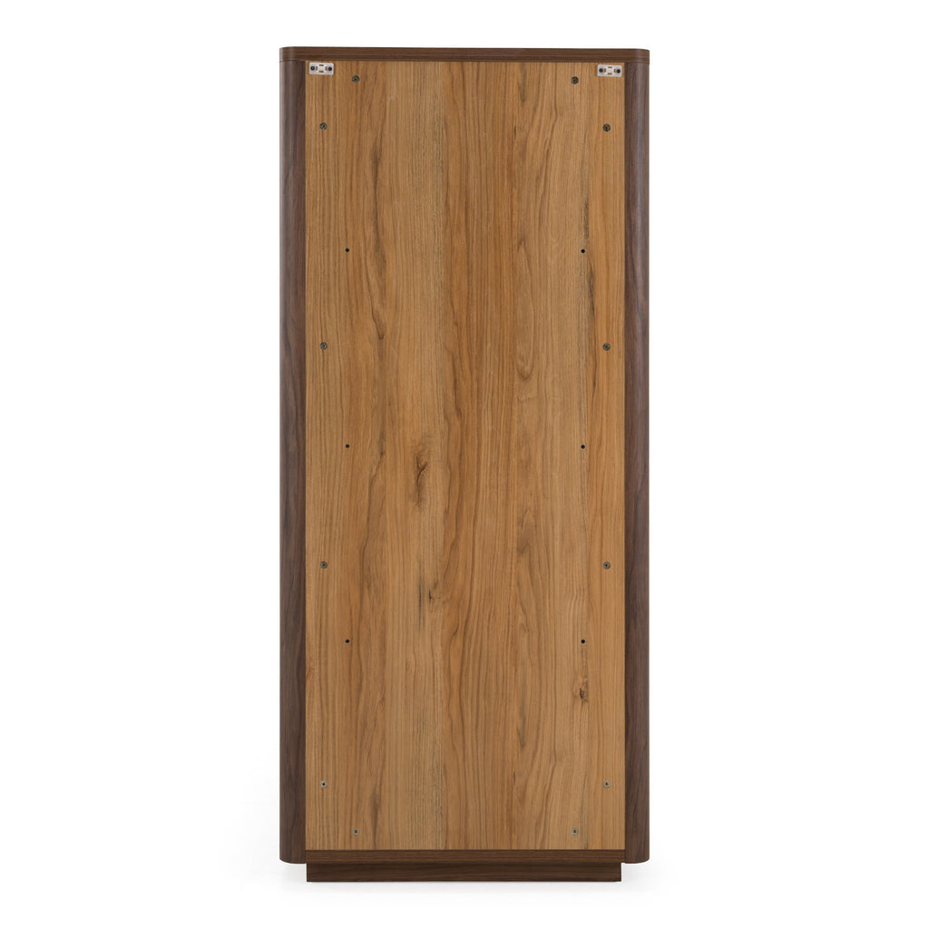 Roma - Modern Walnut + Gold Bookcase
