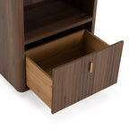 Roma - Modern Walnut + Gold Bookcase