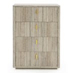 Roma - Modern Faux Travertine + Gold Chest