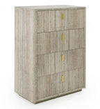Roma - Modern Faux Travertine + Gold Chest