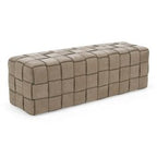 Rousey - Modern Taupe Fabric Bench