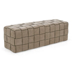 Rousey - Modern Taupe Fabric Bench