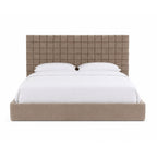 Eastern King Rousey - Modern Taupe Fabric Bed - Modern Taupe Fabric Bed