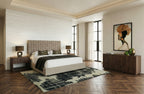 Eastern King Rousey - Modern Taupe Fabric Bed - Modern Taupe Fabric Bed