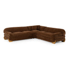 Crockett - Modern Brown Fabric Sectional Sofa