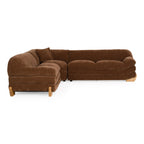 Crockett - Modern Brown Fabric Sectional Sofa