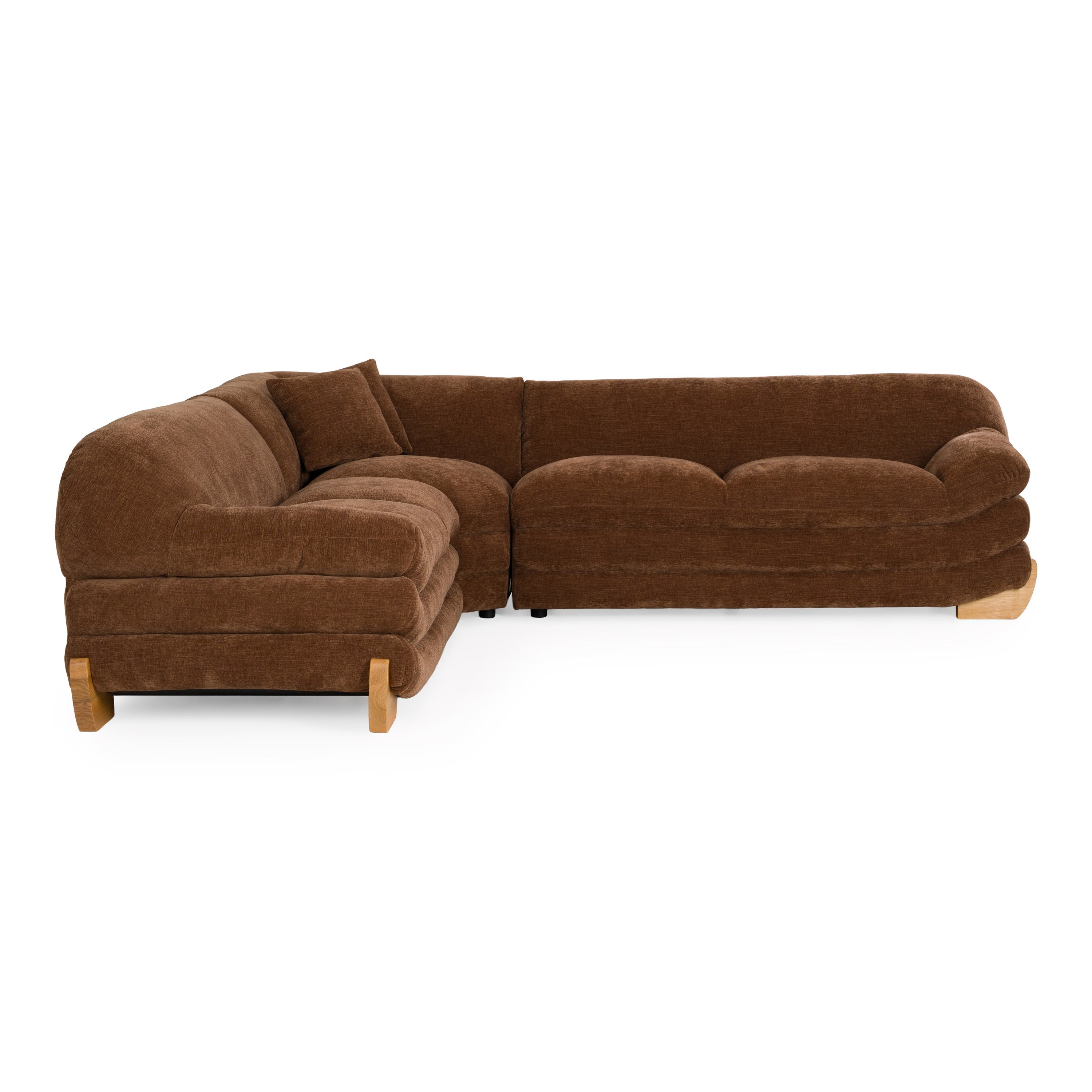 Crockett - Modern Brown Fabric Sectional Sofa