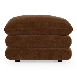 Crockett - Modern Brown Fabric Ottoman