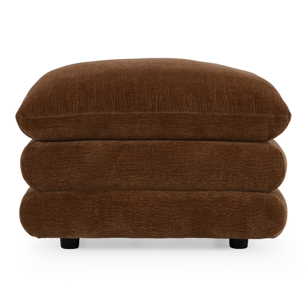 Crockett - Modern Brown Fabric Ottoman