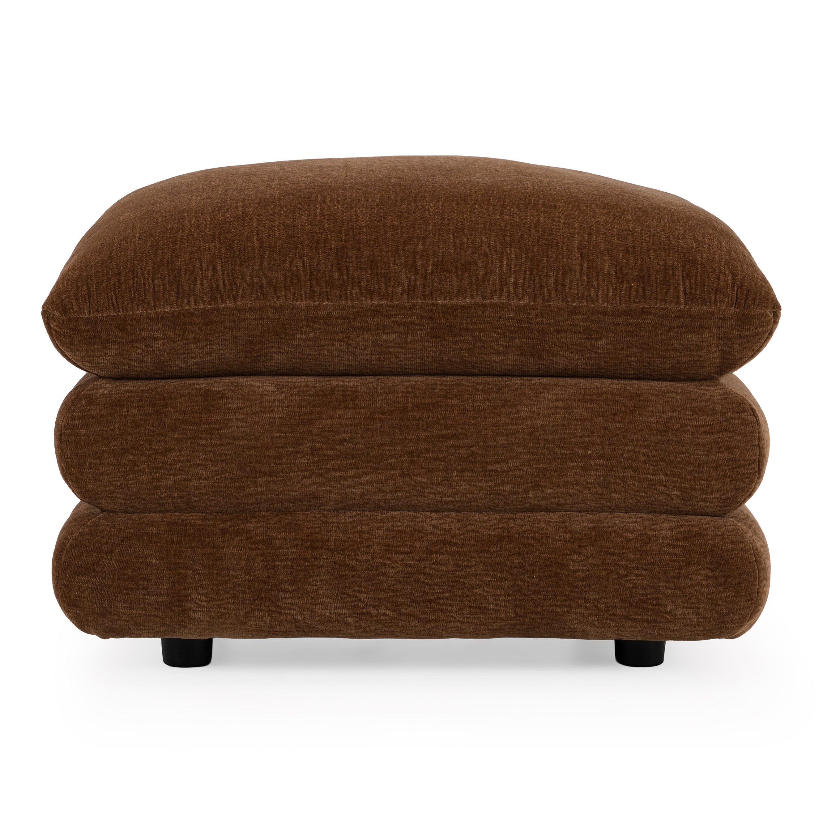 Crockett - Modern Brown Fabric Ottoman