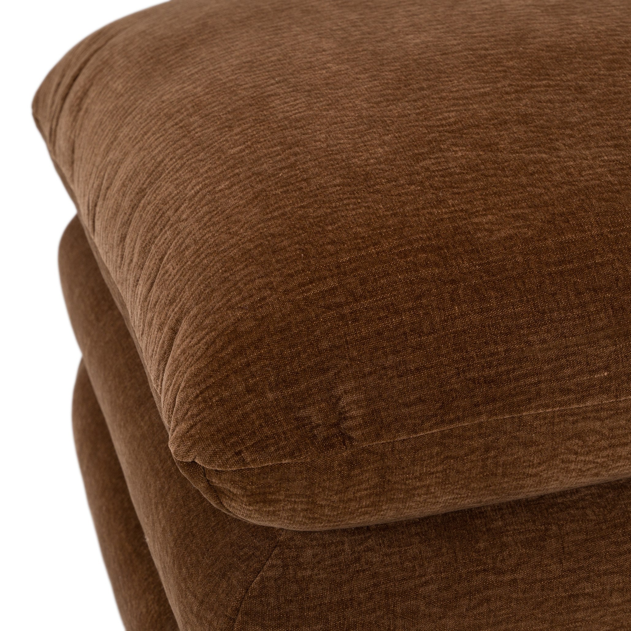 Crockett - Modern Brown Fabric Ottoman