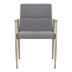 Sabri - Contemporary Grey & Antique Brass Arm Dining Chair
