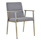 Sabri - Contemporary Grey & Antique Brass Arm Dining Chair