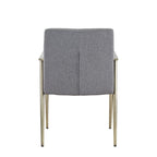 Sabri - Contemporary Grey & Antique Brass Arm Dining Chair