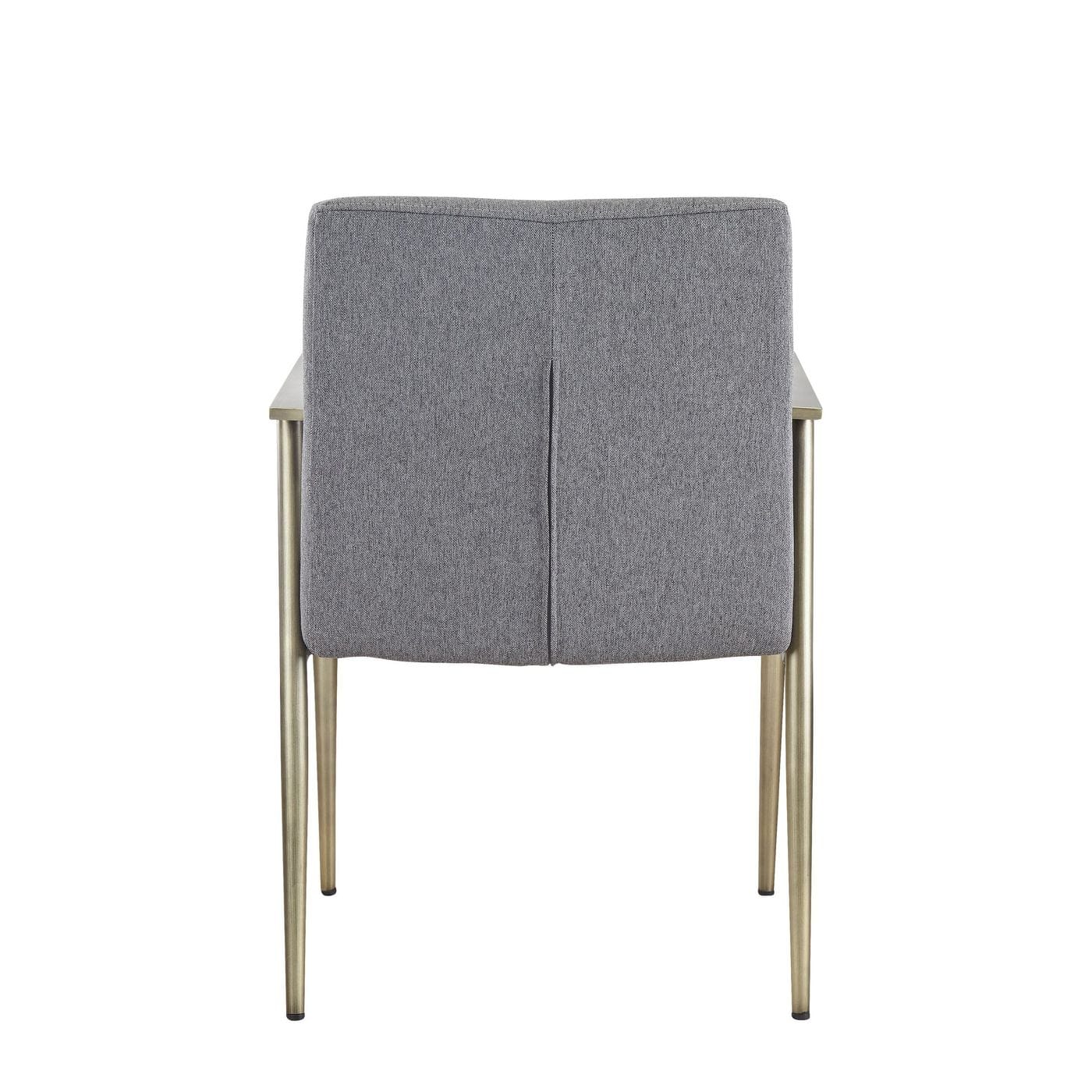 Sabri - Contemporary Grey & Antique Brass Arm Dining Chair