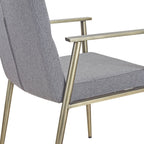 Sabri - Contemporary Grey & Antique Brass Arm Dining Chair