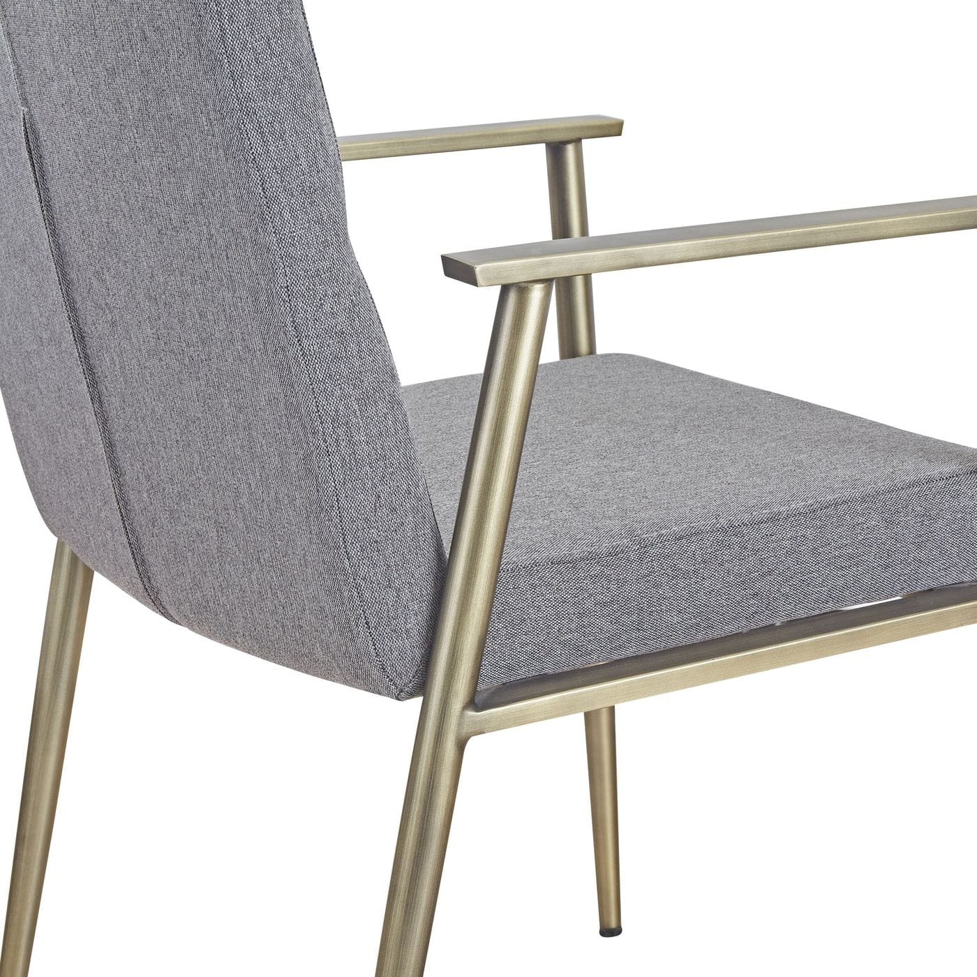 Sabri - Contemporary Grey & Antique Brass Arm Dining Chair